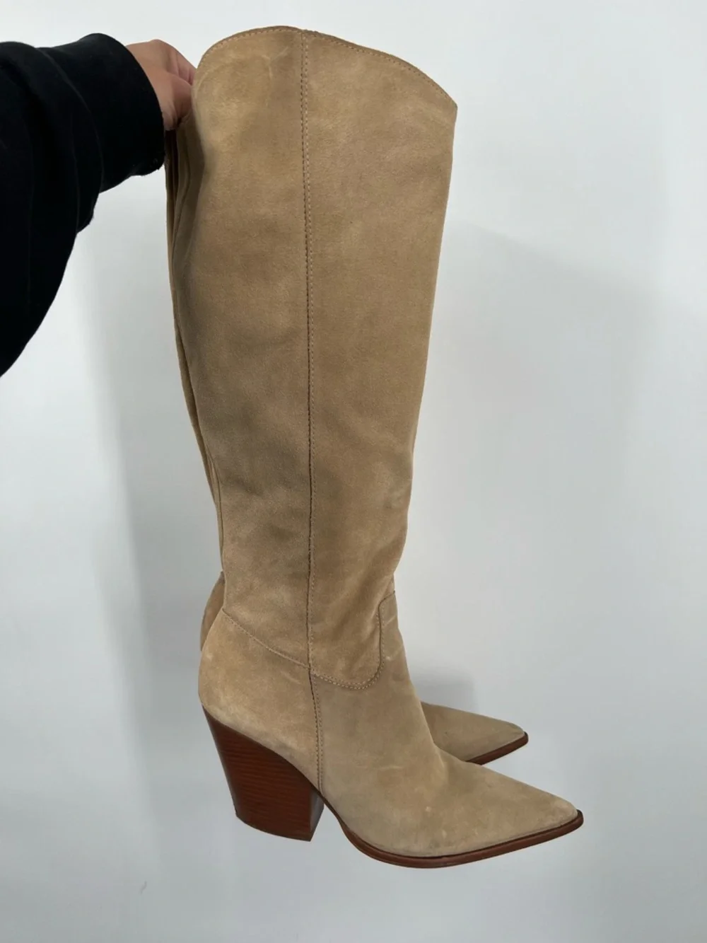 Vince Camuto Tan Suede Leather Oyennda Tall Knee High Boots 11 - Picture 3 of 11